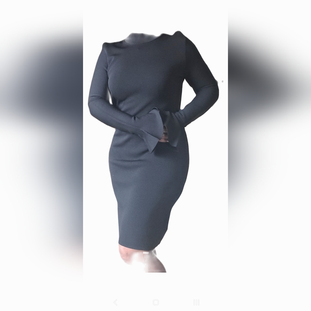 Michael Kors Black Bell Long Sleeve  Dress size Large